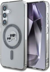 Husa pentru Samsung Galaxy S25 - Karl Lagerfeld IML MagSafe KLHMS25SHLSKCK - Metal Karl&Choupette Heads