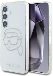 Husa pentru Samsung Galaxy S25 - Karl Lagerfeld IML Rhinestones Luxury KLHCS25SHKHDCELT - Transparent Karl Head 