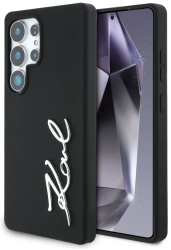 Husa pentru Samsung Galaxy S25 Ultra - Karl Lagerfeld Silicone Sign Metal Logo KLHCS25LSCMSMVK - Black 