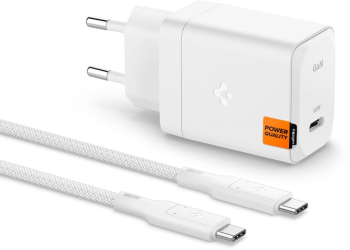 Incarcator Fast Charge GaN ONSG 65W cu Cablu Type-C la Type-C de 2 metri pentru Priza Alb 