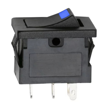 Interupator basculant 1 circuit 3 pini OFF-ON LED albastru 12V 15A cu retinere 09027KE 
