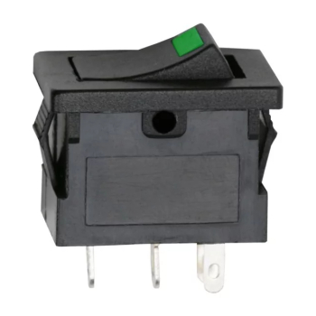 Interupator basculant 1 circuit 3 pini OFF-ON LED verde 12V 15A cu retinere 