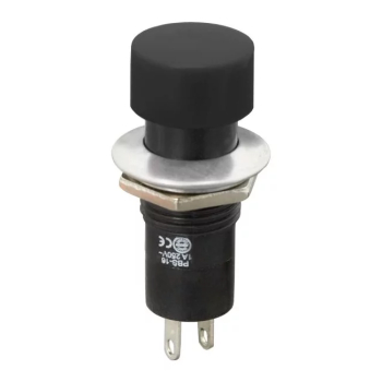 Intrerupator cu apasare 1 circuit 1A 250V OFF-ON negru cu retinere 
