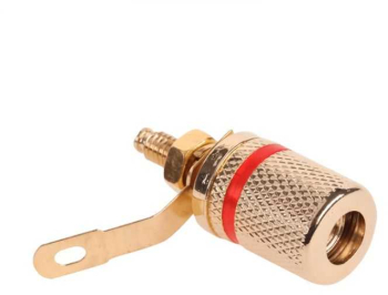 Mufa mama 4mm banana montaj gold inel rosu 