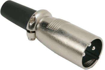 Mufa XLR 3 poli tata cu protectie pentru cablu din cauciuc 