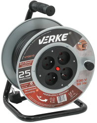 Prelungitor cu tambur Verke 25m 4prize 3x1.5mm V70015 
