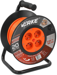 Prelungitor pe rola cu tambur Verke 20m 4 prize 3x1mm V70000 