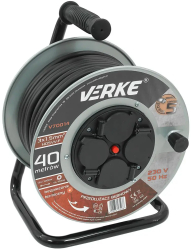 Prelungitor pe rola Verke 40 m 4 prize 3x1.5mm V70014 