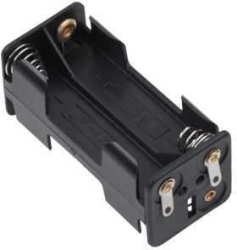Suport baterie 4x AAA patrat cu contacte pentru lipire 