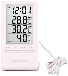 Termometru Digital Higrometru Sonda Interior si Exterior Multifunctional Alb Totokita 
