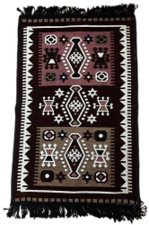 Covor maro cu model traditional multicolor 100x60 cm 