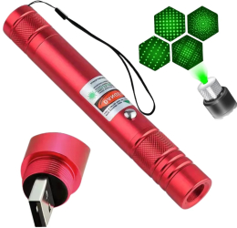Laser Verde Pointer Profesional cu Raza lunga Joc de Lumini Acumulator USB Pentru prezentari Birou si Constructii Rosu 
