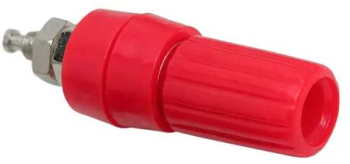 Mufa audio banana mama 4mm montabil executie din plastic rosu 