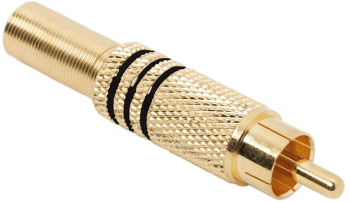 Mufa RCA aurita inel negru tata cablu maxim 6mm