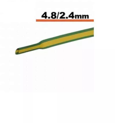 Tub termocontractibil galben verde 4.8mm/ 2.4mm 50cm 