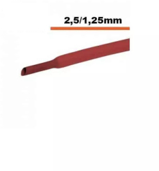 Tub termocontractibil rosu 2.5 mm/ 1.25 mm 50cm 