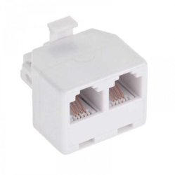 Adaptor telefonic 6P4C RJ11 tata la 2 mama 