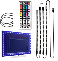 Banda LED RGB pentru spatele televizorului 4x50cm Gonga® Multicolor 