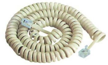 Cablu telefonic RJ10 spiralat 2.1m alb 