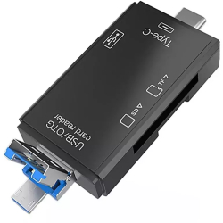 Cititor de carduri 5 in 1 USB 3.0 Micro USB Type-C Gonga® Negru 