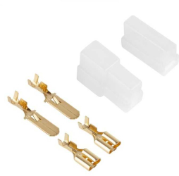 Cupla 2 contacte cu protectie papuc auto 2x tata+mama 6.3mm 