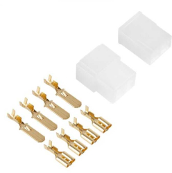 Cupla 4 contacte cu protectie papuc auto 4x tata+mama 6.3mm 