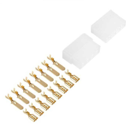 Cupla 8 contacte cu protectie papuc auto 8x tata+mama 6.3mm 