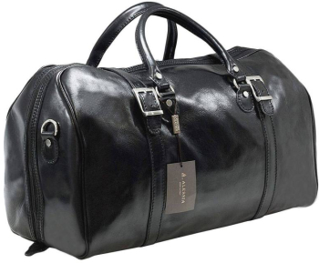 Geanta voiaj dama bagaj de mana avion din piele naturala vachetta neagra FGVD117 
