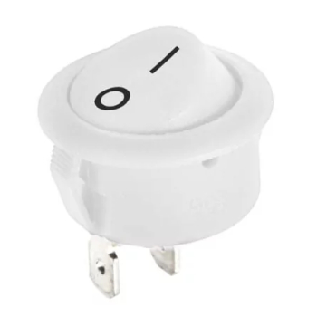 Intrerupator 2 pini ON-OFF 6A 250V alb 18x10mm cu retinere 