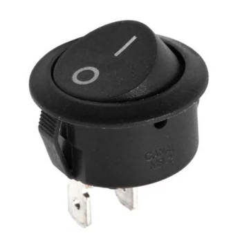 Intrerupator 2 pini ON-OFF 6A 250V negru 18x10mm cu retinere 