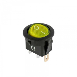 Intrerupator 3 pini ON-OFF IRS 101 12VDC 20A ingropat galben cu retinere 