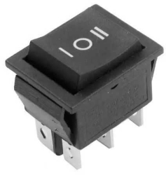 Intrerupator 6 poli 3 pozitii bistabil fara retinere ON-OFF-ON 250V 15A 21.7x28.5mm PRK0101 