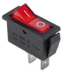 Intrerupator RS-101 2 pini ON-OFF rosu 250V 15A cu retinere 