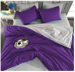 Lenjerie de pat in culori de mov si gri 