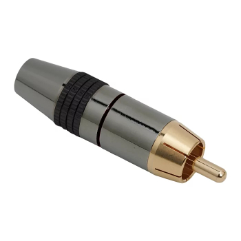 Mufa audio RCA tata contact aurit cablu 8mm inel negu 