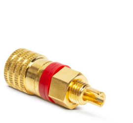 Mufa banana audio mama 4mm montabil panou aurita inel rosu 
