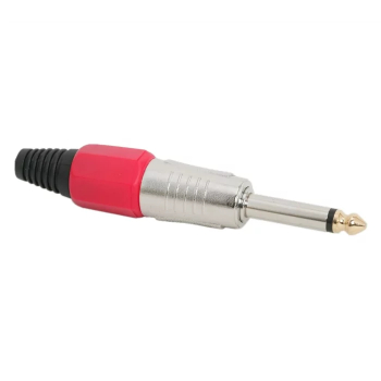 Mufa Jack 6.3 mm mono tata ranforsat inel rosu 
