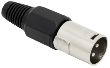 Mufa XLR tata negru montare cu lipire pe fir protectie pentru cablu WTY0054A 