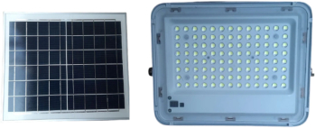 Proiector LED cu Panou Solar KlaussTech Putere 300W Timp Ridicat de Functionare Usor de Instalat Control cu Telecomanda Alb 