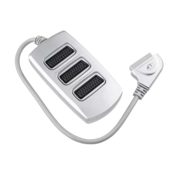 Cablu adaptor Scart Box cu 3 cai Scart 21 pini mama 