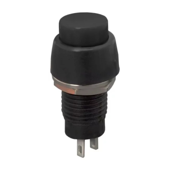 Intrerupator buton cu apasare 1 circuit 2A 250V OFF- ON fara retinere negru 