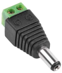 Mufa alimentare DC 2.1x5.5 tata prindere cu surub regleta 