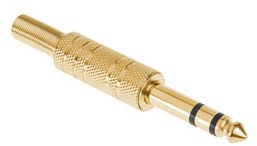 Mufa Jack 6.3 mm stereo tata metal aurit 