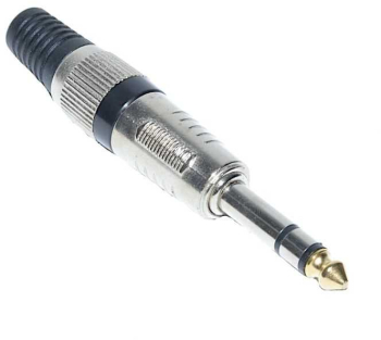 Mufa Jack 6.35 mm stereo tata cu varf aurit