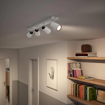 Spot LED Philips myLiving Paisley 4xGU10 5.5W IP20 Metal Alb 