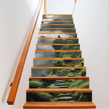 Sticker decorativ pentru scari interioare print autoadeziv de inalta rezolutie dimensine 200 x 124 cm cod AVX-STAIRS-19 