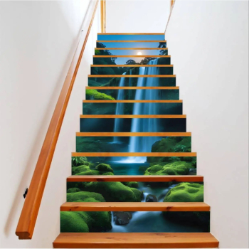 Sticker decorativ pentru scari interioare print autoadeziv de inalta rezolutie dimensine 200 x 124 cm cod AVX-STAIRS-14 