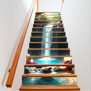 Sticker decorativ pentru scari interioare print autoadeziv de inalta rezolutie dimensine 200 x 124 cm cod AVX-STAIRS-12 