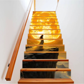 Sticker decorativ pentru scari interioare print autoadeziv de inalta rezolutie dimensine 200 x 124 cm cod AVX-STAIRS-04 