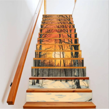 Sticker decorativ pentru scari interioare print autoadeziv de inalta rezolutie dimensine 200 x 124 cm cod AVX-STAIRS-10 
